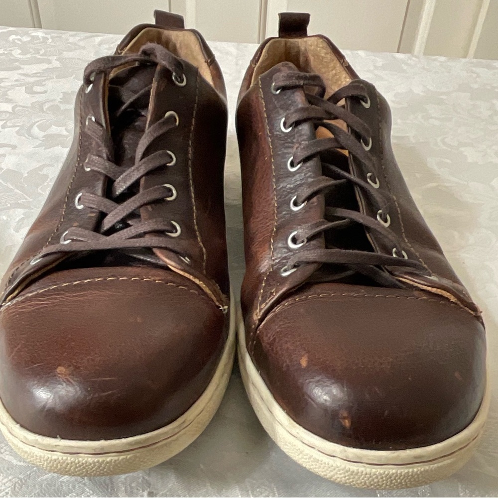 Born Men´s Bayne Sneakers Brown Leather Lace Up Shoes Size 10.5 - Picture 2 of 6